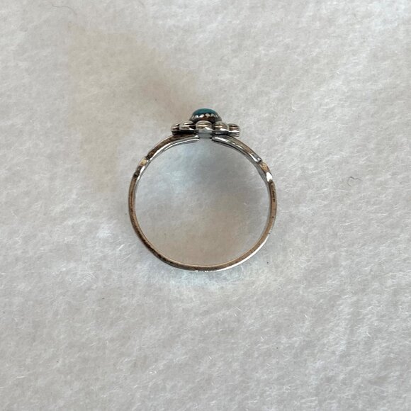 VTG Bell Trading Sterling Silver 925 Southwest Style Dainty Turquoise Ring 4.75 - Picture 6 of 16